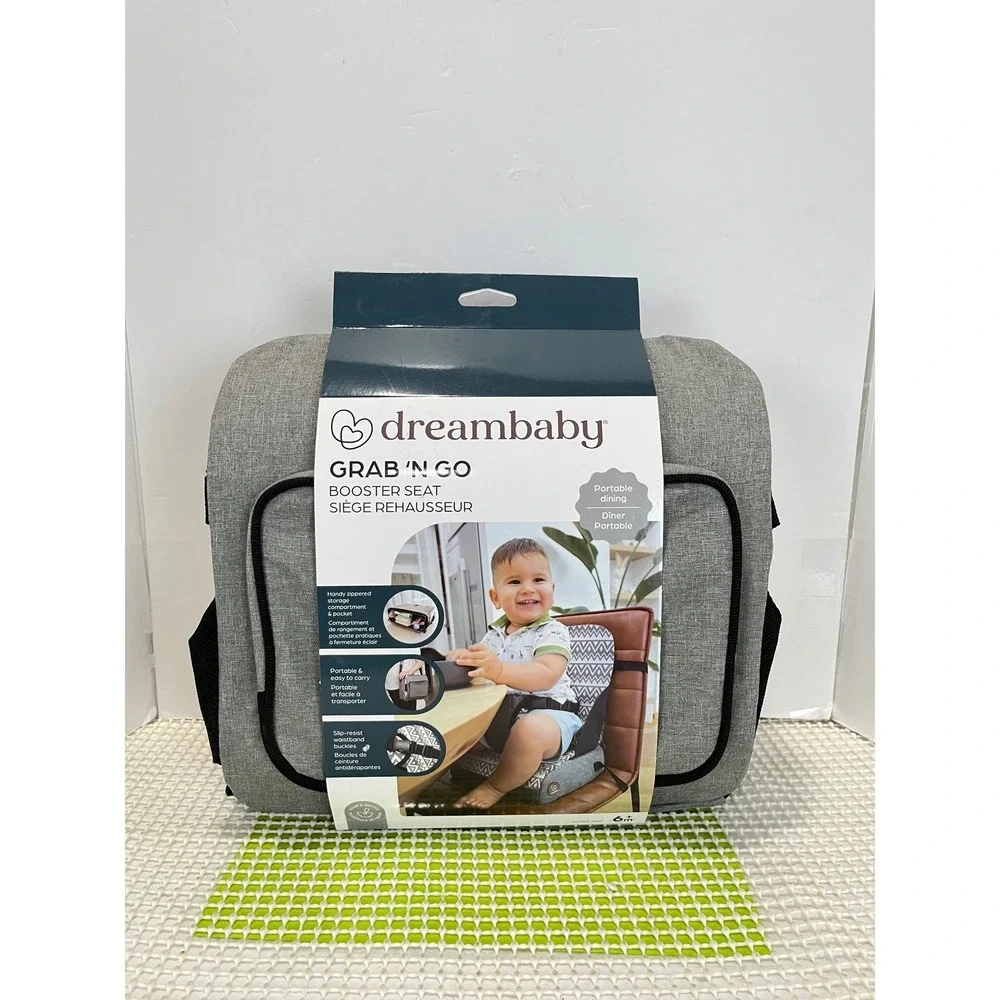 Dreambaby Grab N Go Booster Seat PortableTravel High Chair Grey Black Sealed NEW